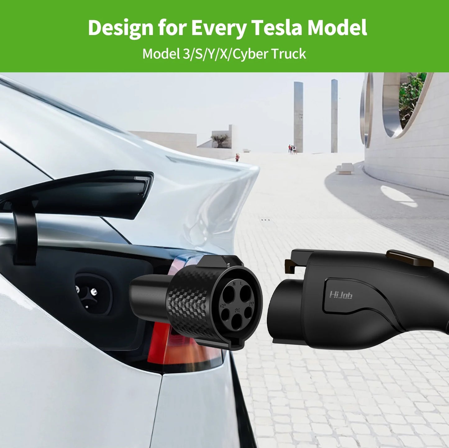 25FT Portable Level 2 EV Charger with 5-15 Adapter for Quick & Slow Charging