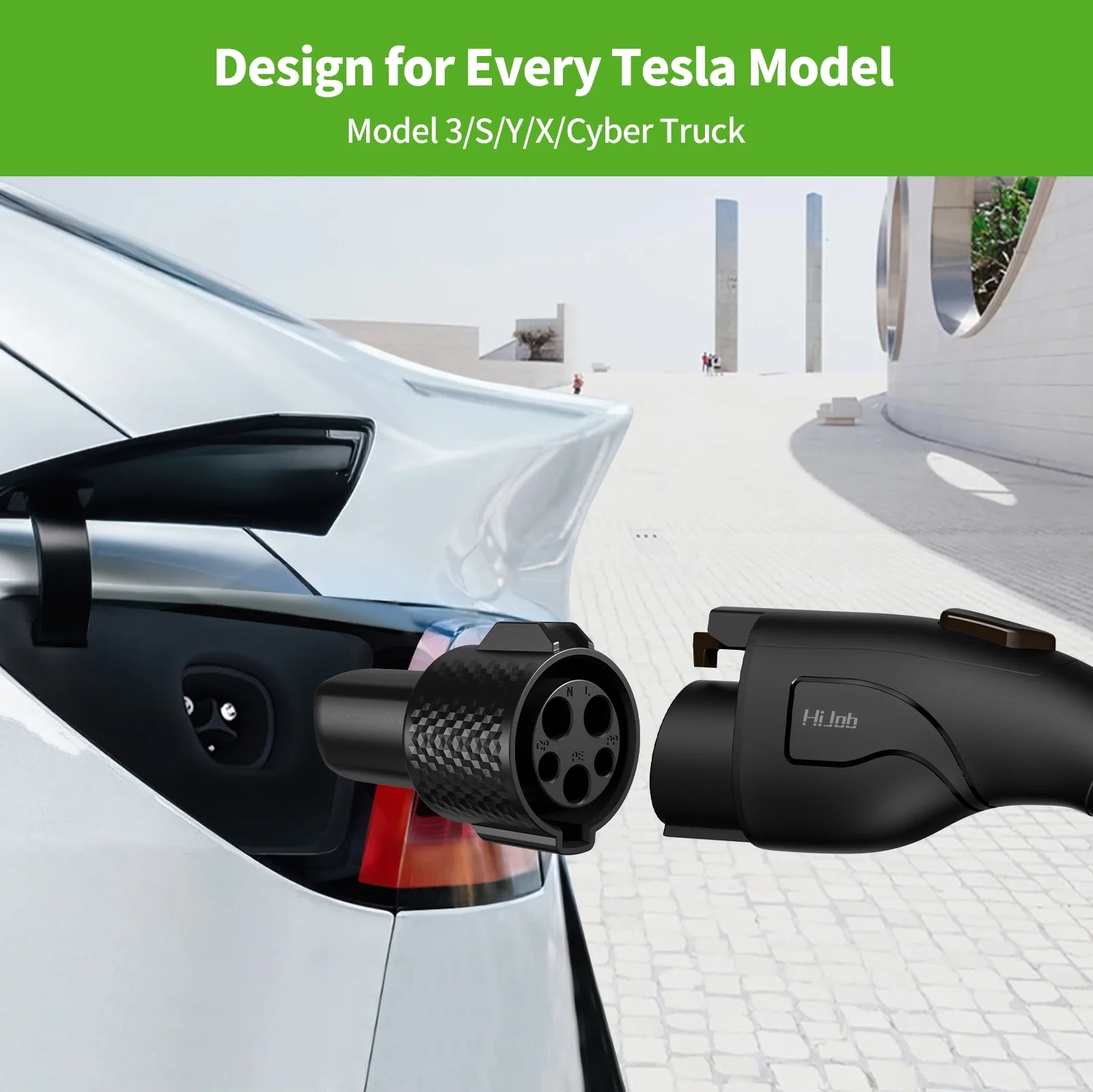 25FT Portable Level 2 EV Charger with 5-15 Adapter for Quick & Slow Charging