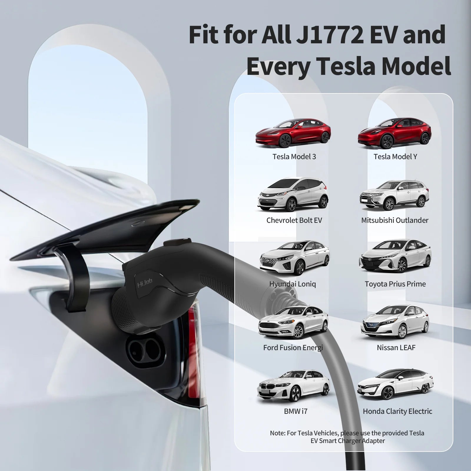 25FT Portable Level 2 EV Charger with 5-15 Adapter for Quick & Slow Charging